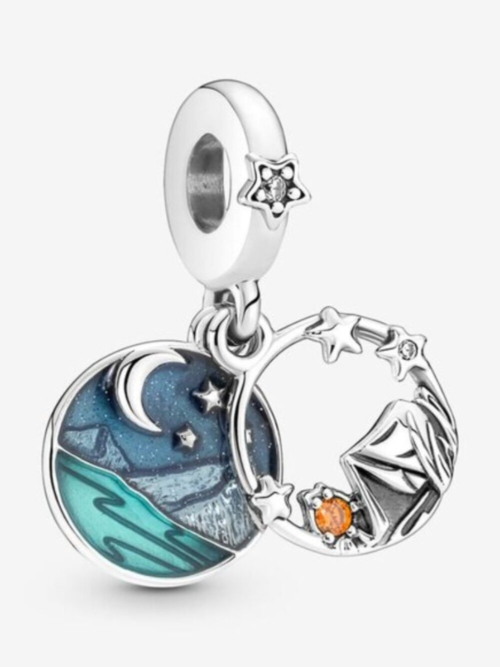 Camping Night Sky Double Dangle Charm